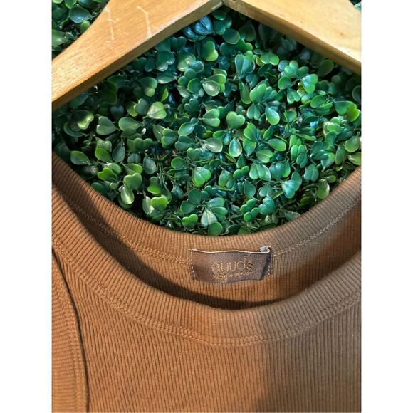 Nuuds Brown Ribbed Essential Tank Top Size XS - Picture 2 of 3